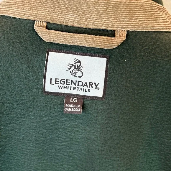 Legendary Whitetails‎ Men's Fleece Shirt Jacket Green Button Up LG - Picture 5 of 6